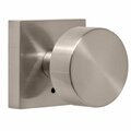 Weslock Mesa Knob Privacy Lock with Adjustable Latch and Full Lip Strike Satin Nickel Finish 007104N4NFR20